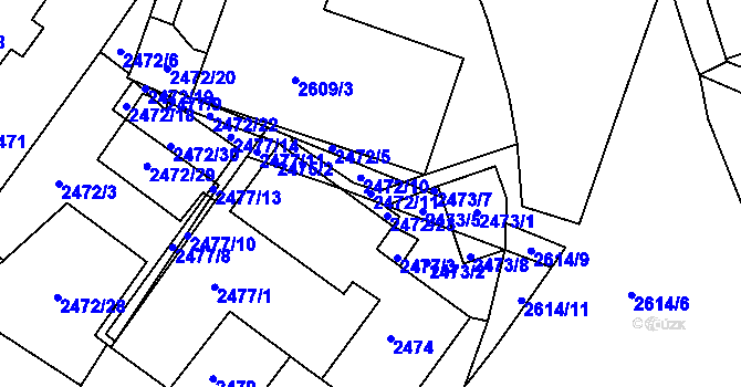 Parcela st. 2472/11 v KÚ Žabovřesky, Katastrální mapa