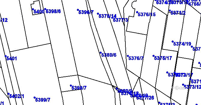Parcela st. 5380/6 v KÚ Žabovřesky, Katastrální mapa
