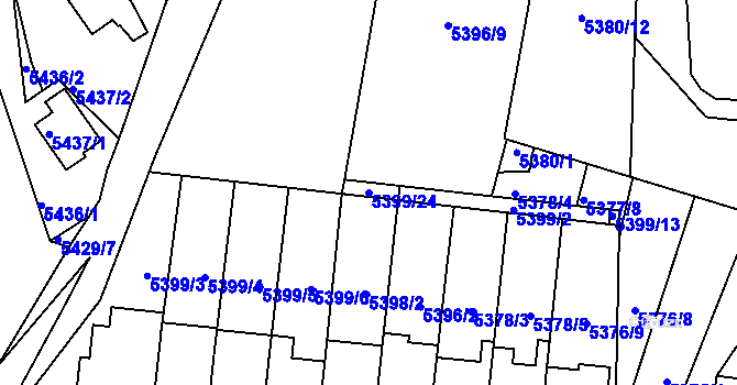 Parcela st. 5399/24 v KÚ Žabovřesky, Katastrální mapa