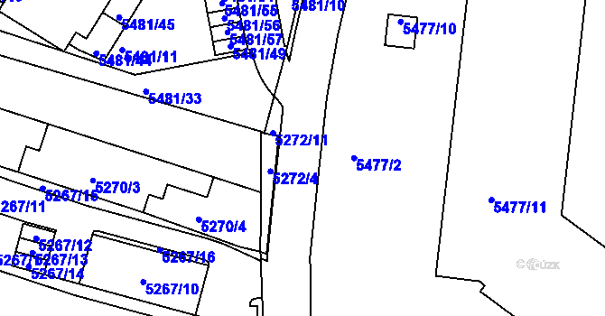 Parcela st. 5477/14 v KÚ Žabovřesky, Katastrální mapa