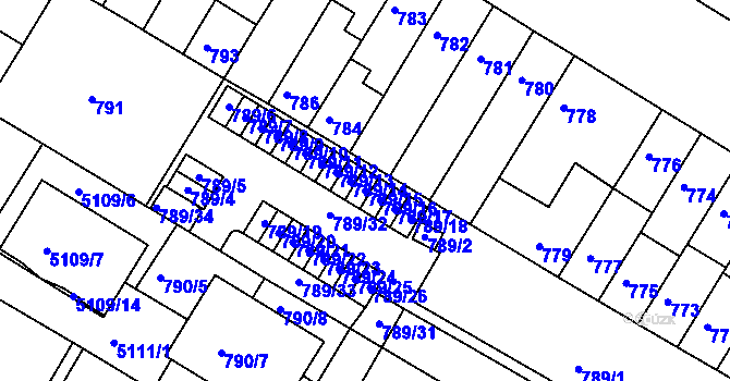 Parcela st. 789/15 v KÚ Žabovřesky, Katastrální mapa