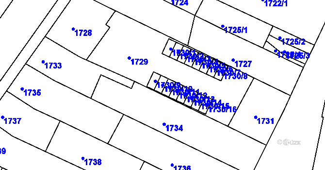 Parcela st. 1730/10 v KÚ Žabovřesky, Katastrální mapa