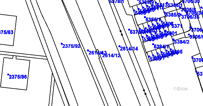 Parcela st. 2614/12 v KÚ Žabovřesky, Katastrální mapa