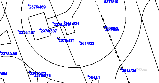 Parcela st. 2614/23 v KÚ Žabovřesky, Katastrální mapa