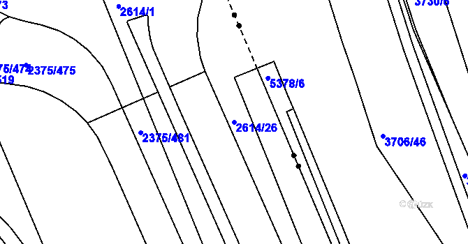 Parcela st. 2614/26 v KÚ Žabovřesky, Katastrální mapa