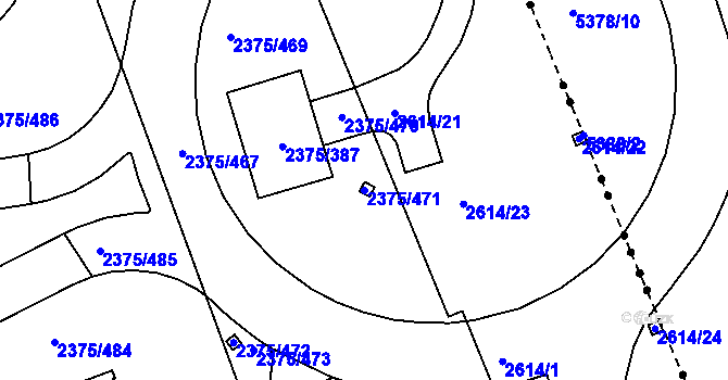 Parcela st. 2375/471 v KÚ Žabovřesky, Katastrální mapa