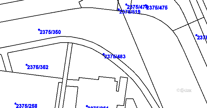 Parcela st. 2375/483 v KÚ Žabovřesky, Katastrální mapa