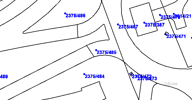 Parcela st. 2375/485 v KÚ Žabovřesky, Katastrální mapa
