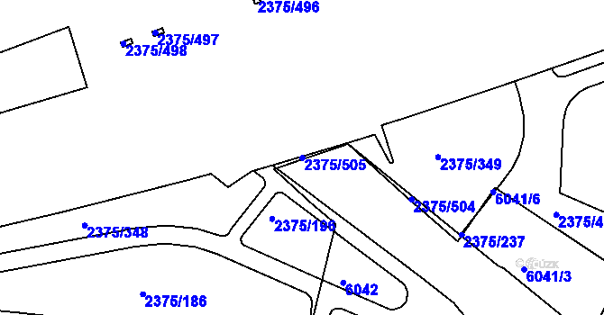 Parcela st. 2375/505 v KÚ Žabovřesky, Katastrální mapa