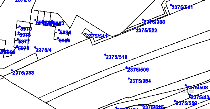 Parcela st. 2375/510 v KÚ Žabovřesky, Katastrální mapa