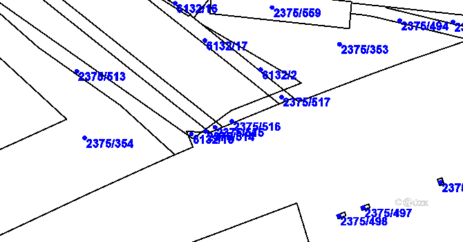 Parcela st. 2375/516 v KÚ Žabovřesky, Katastrální mapa