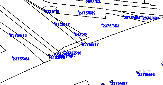 Parcela st. 2375/517 v KÚ Žabovřesky, Katastrální mapa