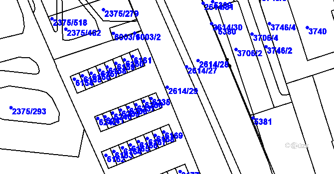 Parcela st. 2614/29 v KÚ Žabovřesky, Katastrální mapa