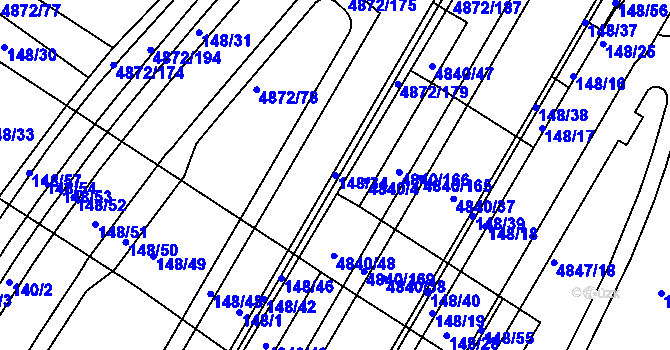 Parcela st. 148/34 v KÚ Žabovřesky, Katastrální mapa