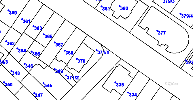 Parcela st. 371/1 v KÚ Žabovřesky, Katastrální mapa
