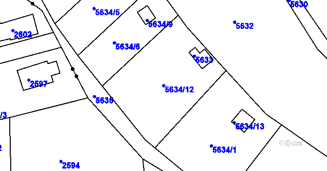 Parcela st. 5634/12 v KÚ Žabovřesky, Katastrální mapa