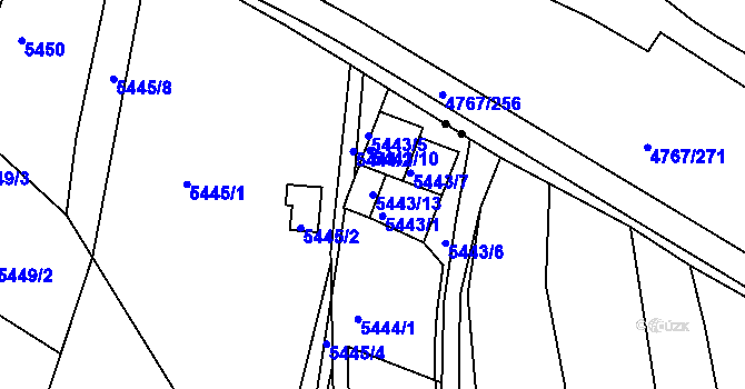 Parcela st. 5443/13 v KÚ Žabovřesky, Katastrální mapa