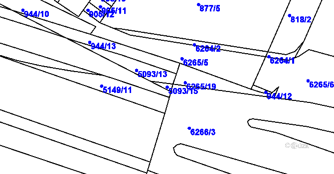 Parcela st. 5093/15 v KÚ Žabovřesky, Katastrální mapa