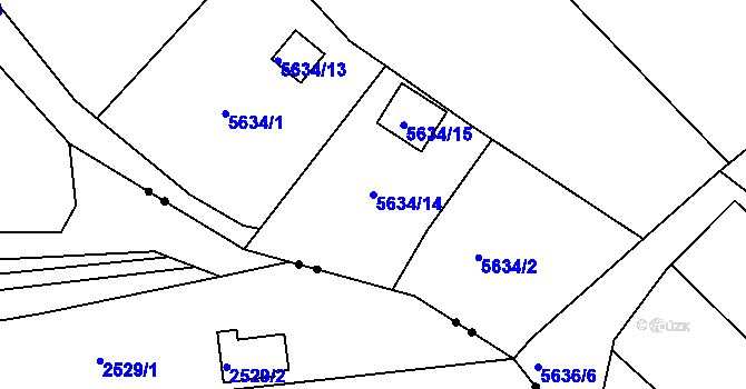 Parcela st. 5634/14 v KÚ Žabovřesky, Katastrální mapa