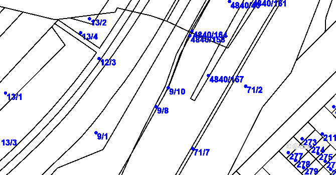 Parcela st. 9/10 v KÚ Žabovřesky, Katastrální mapa