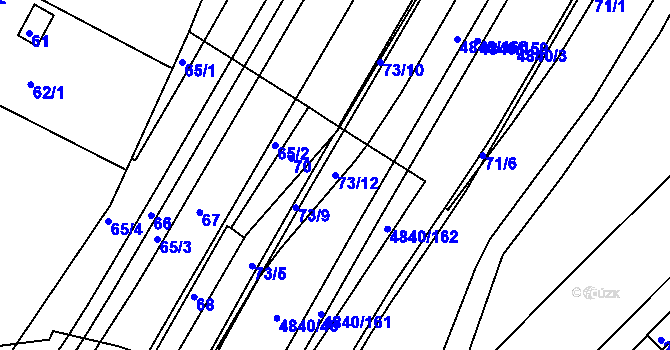 Parcela st. 73/12 v KÚ Žabovřesky, Katastrální mapa