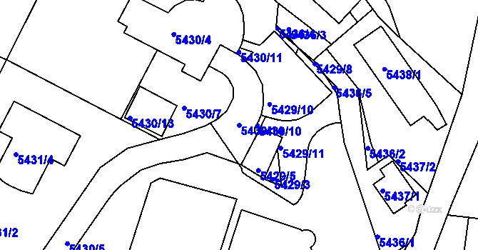Parcela st. 5430/14 v KÚ Žabovřesky, Katastrální mapa