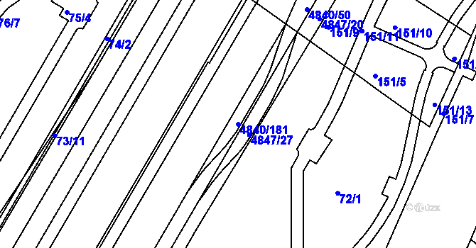Parcela st. 4840/181 v KÚ Žabovřesky, Katastrální mapa