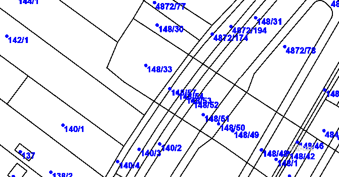 Parcela st. 148/57 v KÚ Žabovřesky, Katastrální mapa