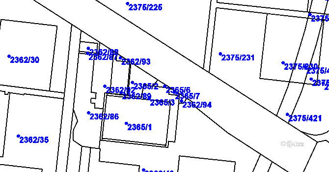 Parcela st. 2365/6 v KÚ Žabovřesky, Katastrální mapa