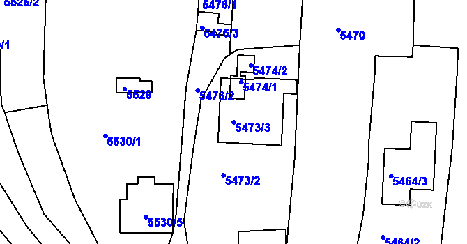 Parcela st. 5473/3 v KÚ Žabovřesky, Katastrální mapa