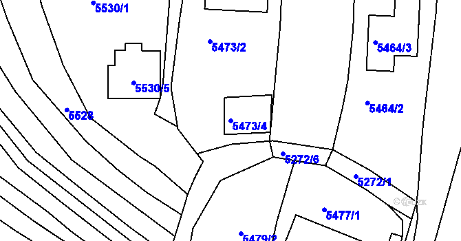 Parcela st. 5473/4 v KÚ Žabovřesky, Katastrální mapa