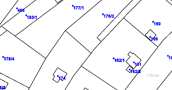 Parcela st. 175/2 v KÚ Jundrov, Katastrální mapa