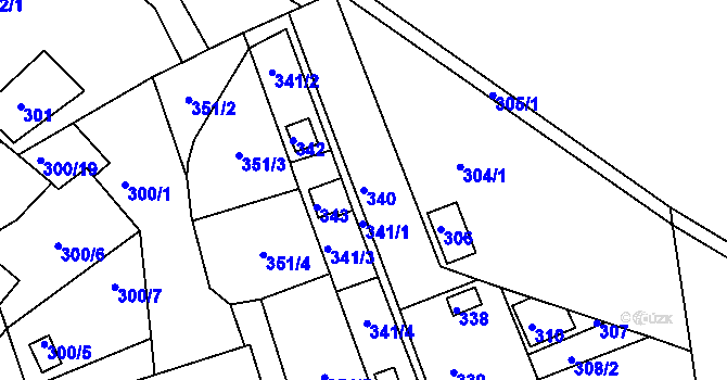 Parcela st. 340 v KÚ Jundrov, Katastrální mapa
