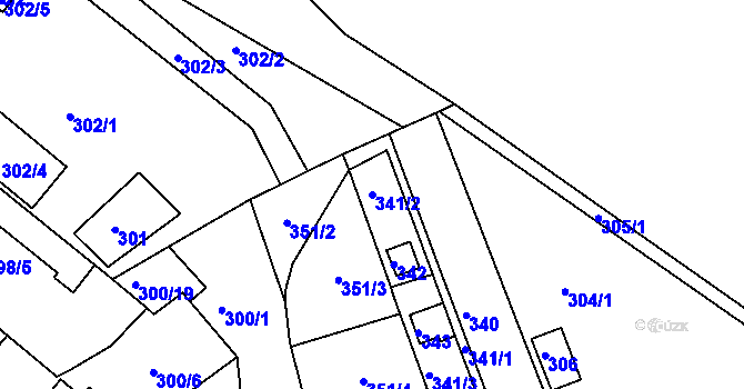 Parcela st. 341/2 v KÚ Jundrov, Katastrální mapa