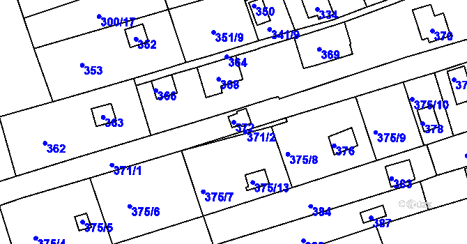Parcela st. 372 v KÚ Jundrov, Katastrální mapa