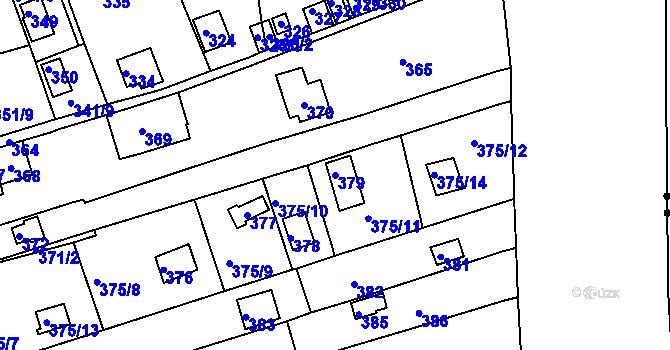 Parcela st. 379 v KÚ Jundrov, Katastrální mapa