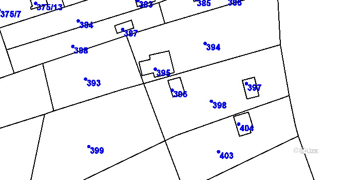 Parcela st. 396 v KÚ Jundrov, Katastrální mapa