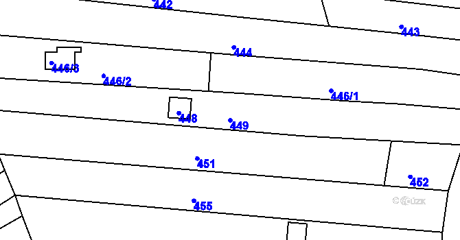 Parcela st. 449 v KÚ Jundrov, Katastrální mapa