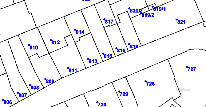 Parcela st. 815 v KÚ Jundrov, Katastrální mapa