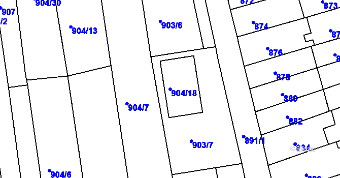 Parcela st. 904/18 v KÚ Jundrov, Katastrální mapa