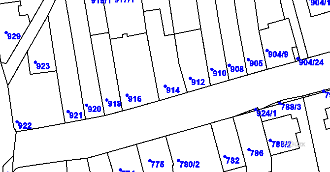 Parcela st. 914 v KÚ Jundrov, Katastrální mapa