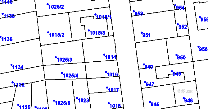 Parcela st. 1014 v KÚ Jundrov, Katastrální mapa