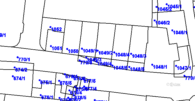 Parcela st. 1049/2 v KÚ Jundrov, Katastrální mapa