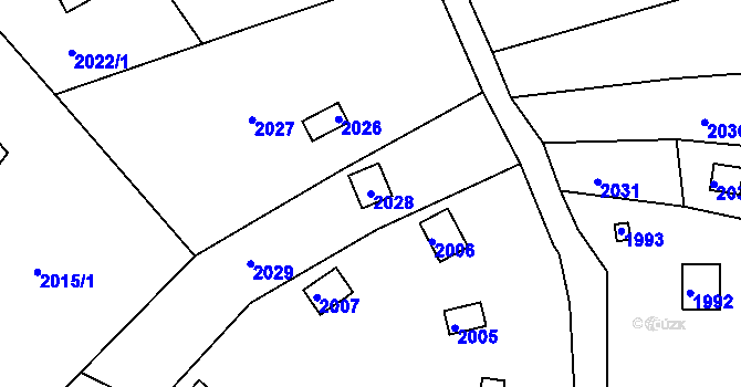 Parcela st. 2028 v KÚ Jundrov, Katastrální mapa