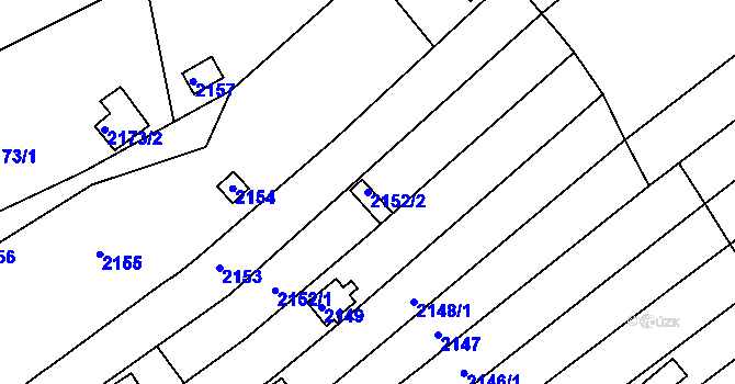 Parcela st. 2152/2 v KÚ Jundrov, Katastrální mapa