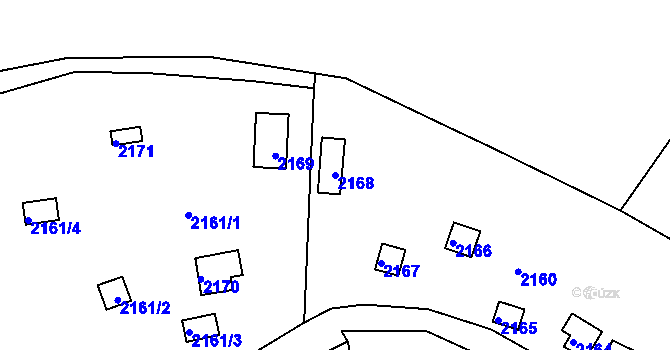 Parcela st. 2168 v KÚ Jundrov, Katastrální mapa