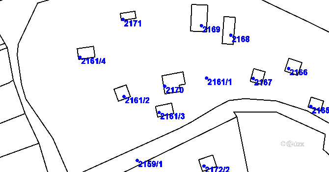 Parcela st. 2170 v KÚ Jundrov, Katastrální mapa