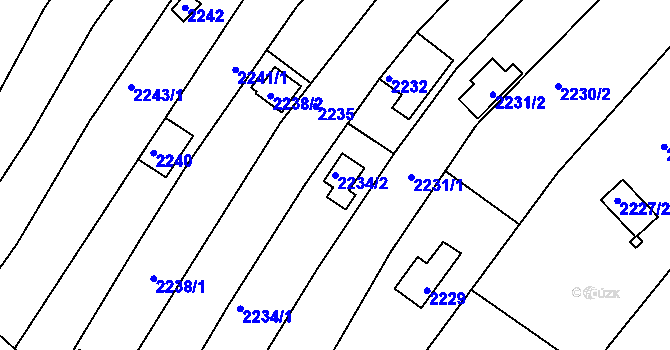 Parcela st. 2234/2 v KÚ Jundrov, Katastrální mapa