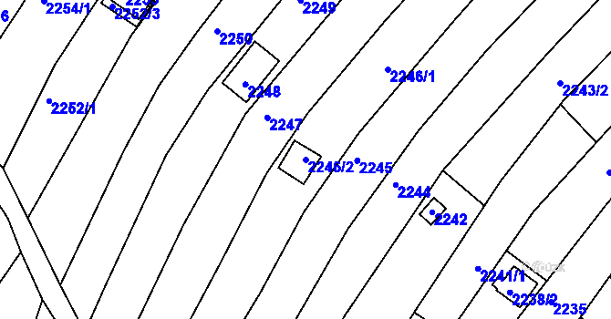 Parcela st. 2246/2 v KÚ Jundrov, Katastrální mapa