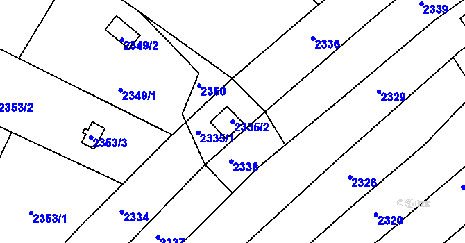 Parcela st. 2335/2 v KÚ Jundrov, Katastrální mapa